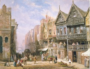 Watergate Street, Eastgate felé néz, Chester, 1870 körül